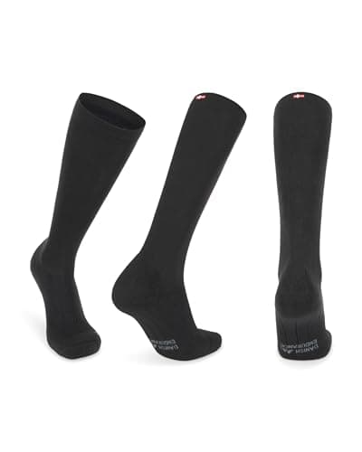 Image of DANISH ENDURANCE Running Compression Socks, Flight Socks, 21-26mmHg, for Men & Women, Unisex, 1&2 pack, Solid Black,9-12