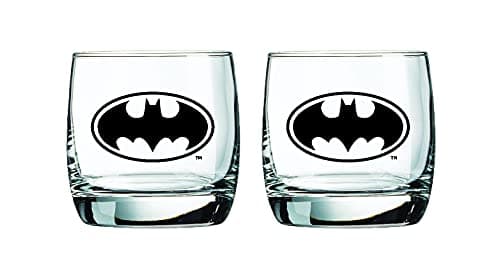 Image of Batman Whiskey Glasses - 10 oz. Capacity - Classic Design - Heavy Base