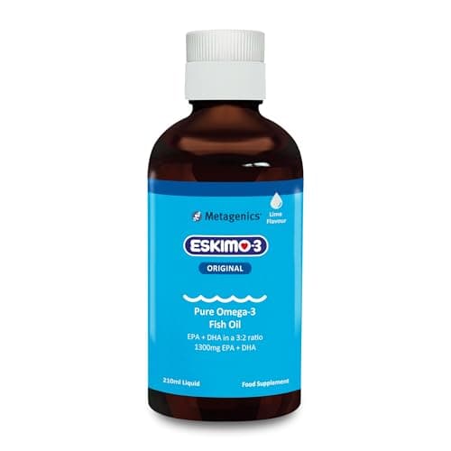 Image of Eskimo-3 Fish Oil Liquid by Metagenics - Source of Omega-3 and Essential Fatty Acids EPA & DHA - Lime, 210ml