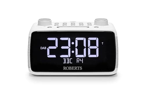 Image of Roberts ORTUS4 FM/DAB/DAB+ Digital Radio with Bluetooth, Alarms and Over-Sized Display, White