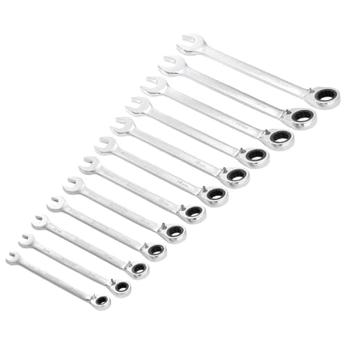 Image of Draper 27692 HI-TORQ Metric Reversible Ratchet Combination Spanner Set (12 Piece)