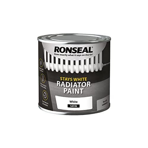 Image of Ronseal Stays White Radiator Paint White Satin 250ml