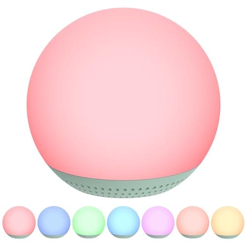 Image of HOMGEN 2 in 1 White Noise Machine for Baby - Rechargeable Sleep Sound Machine - LED Night Light for Kids, Type-C Rechargeable Table Lamp with Dimmable,Warm Light,7 Colors