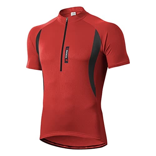 Image of MEETWEE Men’s Cycling Jersey, Long/Short Sleeve Biking Cycle Tops Quick Dry Breathable Mountain Bike MTB Shirt Racing Bicycle Clothes Red