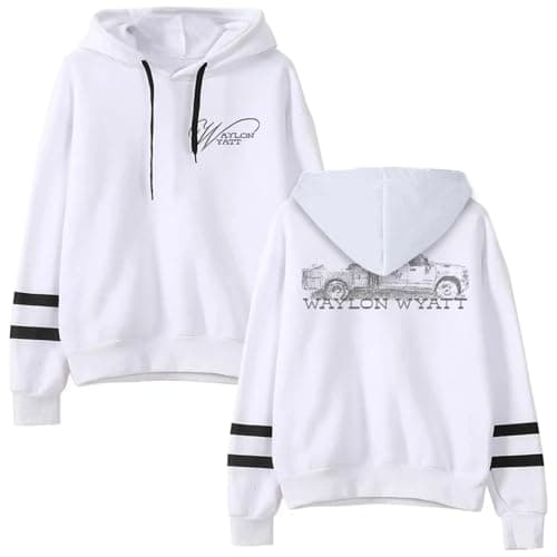 Image of GEPLUM Waylon Wyatt Hoodie 2D Hip Hop Print Sweatshirt Unisex Long Sleeve Pullover Hoodie Casual Streetwear Clothes for Women Men XXS-4XL-White||s