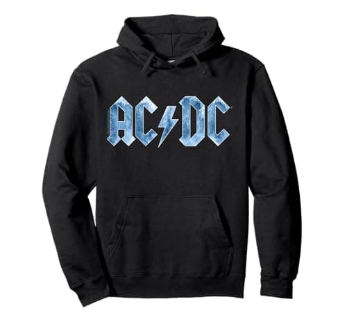 Image of Official AC/DC Blue Ice Logo Classic Rock Band Pullover Hoodie