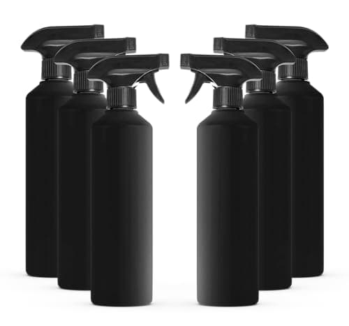 Image of McKLords - Pack of 6 Black Empty Plastic Water Spray Bottles for Cleaning 500ml - Hand Trigger Empty Spray Bottles for Gardening and Home Cleaning - Heavy duty Industrial Refillable