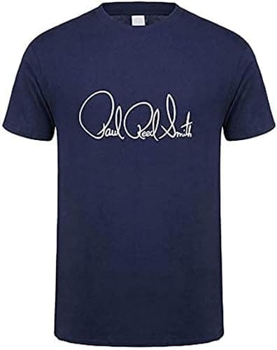Image of Fashion PRS Paul Reed Smith Men T Shirt Cotton Short Sleeve Guitars Logo Men's Men T Shirts Navy Blue