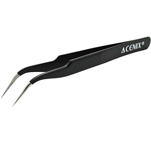 Image of ACENIX Professional Precision Tweezers – Anti-Static Stainless Steel Curved Tweezers for Electronics Repair, Crafting, Soldering Jewelry Vape Coil Building, Model Making, and Small Component Handling