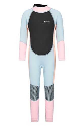 Image of Mountain Warehouse Kids Full Wetsuit - 2mm Thickness, UPF50+, Neoprene Children's Wetsuit, Flat Seams, Easy Glide Zip Swimming Wetsuit - Spring Summer Peach Kids Size 7-8 Years