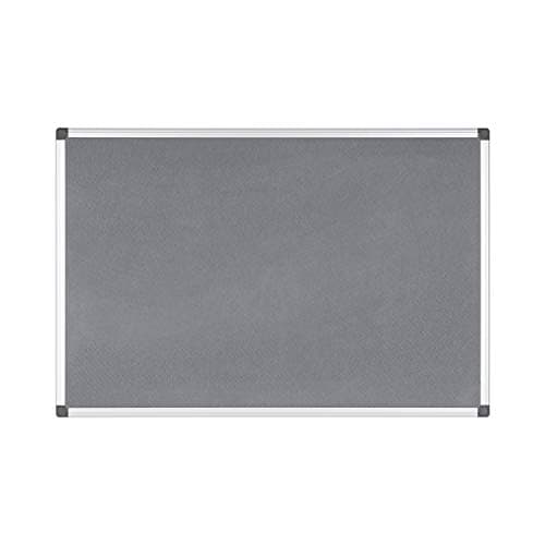 Image of Bi-Office Notice Board Maya, Grey Felt, Aluminium Frame, 105 x 75 cm