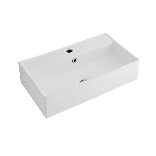 Image of Milano Dalton White Countertop Wall Hung Bathroom Basin Sink - 550mm x 310mm