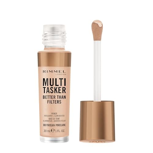 Image of Rimmel Multi Tasker Better Than Filters, 000 Porcelain, 3 in 1 Face Primer, Glow Booster and Highlighter, Flawless Finish, Infused with Vitamin C and E, Maxi Soft Applicator, Vegan, 30ml