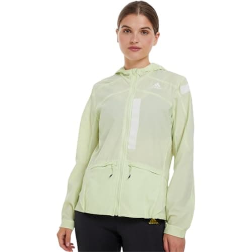 Image of adidas Marathon Translucent Jacket Running Winbreaker (UK, Alpha, M, Regular, Regular, Almost Lime)