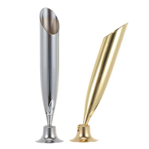 Image of ABOOFAN 2pcs Stainless Steel Pen Holder with Unique Shape Convenient and Easy to Store Quill Pen Stand for Office Desktop Ornament Simple and Style for Family for Students