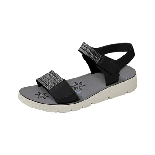 Image of Cocila Sandals For Women Size 5 Women'S Athletic Hiking 4Cm Heel Lightweight Outdoor Sport Walking Fashion Comfortable Water Shoes (Black, 5) Silver Flat White Diabetic Extra Wide Fit Uk Chunky