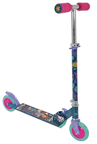 Image of Encanto Kids 2 Wheel Folding Scooter Officially Licensed, 3 Stage Adjustable Handlebars Anti-slip deck Rear Brake Lightweight Sturdy Frame 5+ Years.