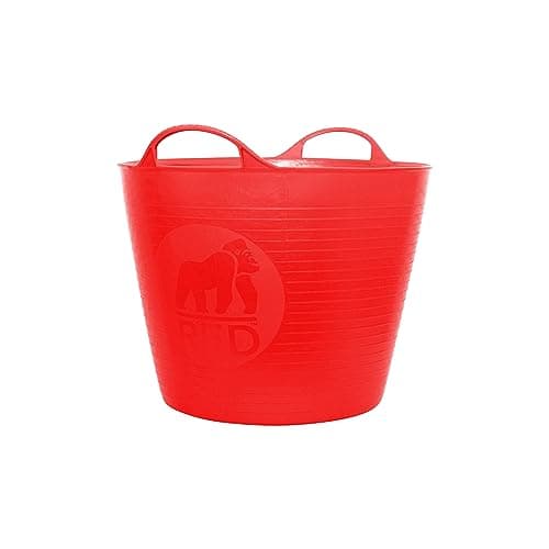 Image of Red Gorilla 26L Medium Flexible 2-Handled Recycled Tub in Red Weather Resistant Suitable for Animal Horse or Pet Food Storage and Preparation DIY Builders Gardening BPA Free