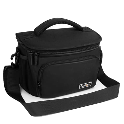 Image of Cwatcun Compact Camera Bag Single Shoulder Crossbody Bag Camera Case Compatible for Canon Nikon Sony SLR DSLR Mirrorless Cameras and Lenses Water Resistant Camera Bag(Small,Black )