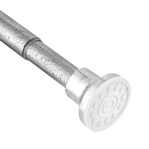 Image of Shower Curtain Pole Silver, Adjustable Telescopic Shower Curtain Rod 72-255cm, Shower Curtain Rail No Drilling and Stainless for Bathroom, Window