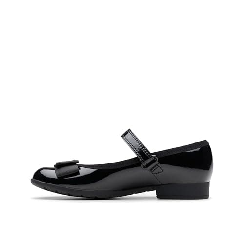 Image of Clarks Girl's Scala Tap K Ballet Flats, Black Black Pat Black Pat, 10.5 UK Child Wide