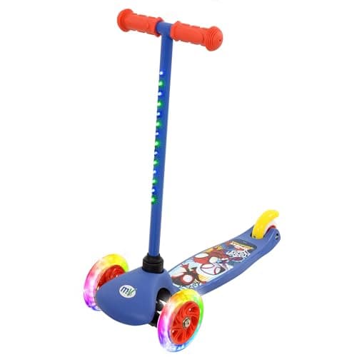 Image of Spidey & His Amazing Friends Tilt & Glo 3 Wheel Scooter with Light Up Wheels | Kids Push Tri Scooter | Adjustable Handlebar | Ages 3+