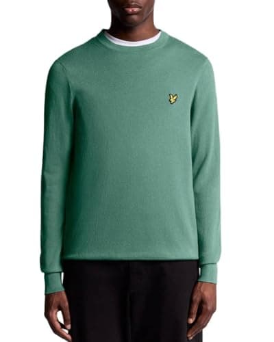Image of Lyle & Scott Cotton Merino Crew Neck Jumper (UK, Alpha, L, Regular, Regular, Agave Green)