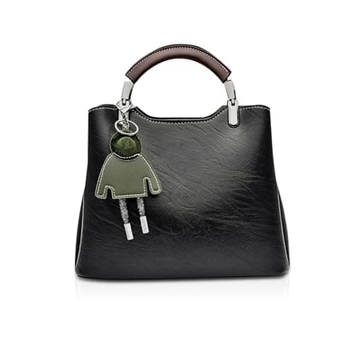 Image of NICOLE & DORIS Small Handbags for Women Top Handle Crossbody Bag Mini Shoulder Bags PU Leather Girls Messenger Bags Ladies Purses Handbag with Triple Compartment Black