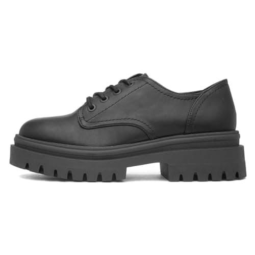 Image of Rocket Dog Donna Womens Black Chunky Lace Up Shoe - Size 7 UK - Black