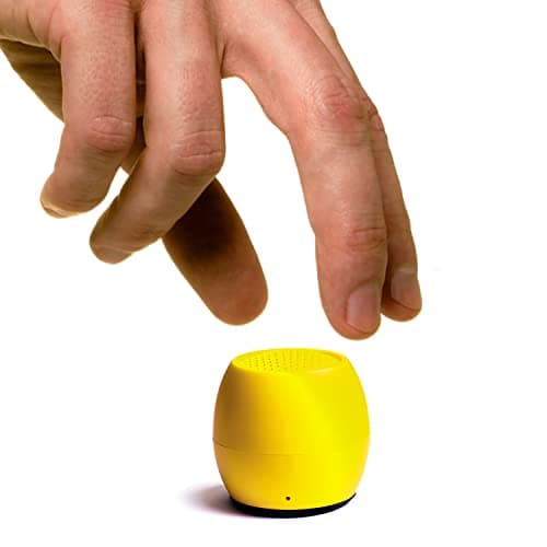 Image of Boompods Zero Mini Bluetooth Speaker - Small Portable Speakers, IPX6 Waterproof, 5hr Playtime, Wireless Travel Speaker with Microphone & Dual Pairing, for Bathroom Shower, Outdoor & iPhone, Yellow