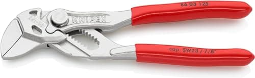 Image of KNIPEX Mini Pliers Wrench Pliers and a Wrench in a Single Tool Chrome-Plated with Plastic Coating 125 mm, 86 03 125