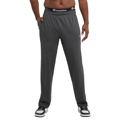 Image of Champion Mens Joggers, Lightweight Athletic Pants, Cotton Sweatpants for Men, 31-36" (Big & Tall), Granite Heather C Patch Logo, 4XL Big