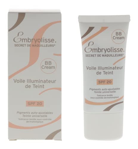 Image of Embryolisse BB Cream Complexion Illuminating Veil 30 ml -SPF 20 Skin Tint with Hyaluronic Acid & Vitamin E, Lightweight Hydrating Formula Adapts to Skin Tone for a Natural Glowy Finish, All Skin Types