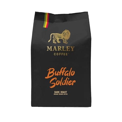 Image of Buffalo Soldier Strong Dark Roast Organic Ground Coffee 227g - Marley Coffee - From The Marley Family - V60 Filter Cafetiere Aeropress - Strength 5