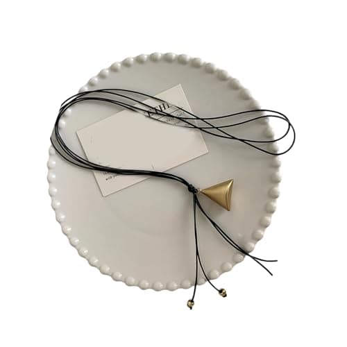 Image of Jazuaiao Stylish Leather Double Layer Triangular Tassels Necklace Adjustable Sweater Chain Light Luxury Accessories for Women Copper Pendant Necklace