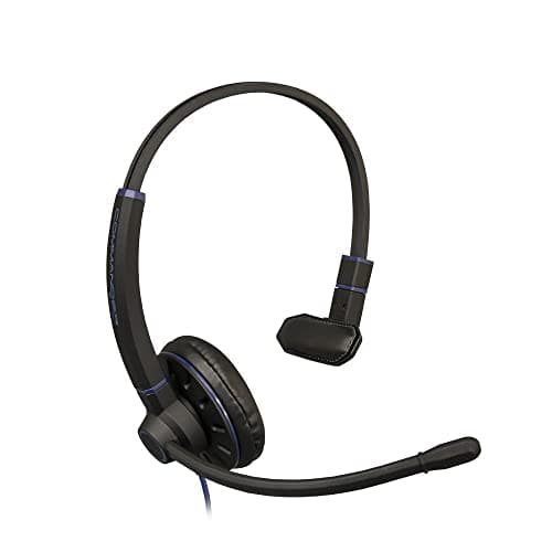 Image of JPL Headset Commander-1 (V2) Monaural, Corded, USB-A Plug & Play, Professional Office / Contact Centre, Noise Cancelling, Soft Pouch Case, A to C USB Adapter, Compatible with Major Softphones - Black