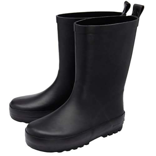 Image of NorthSole Kids Wellies Boys & Girls Rubber Wellington Boots - Black - UK 2