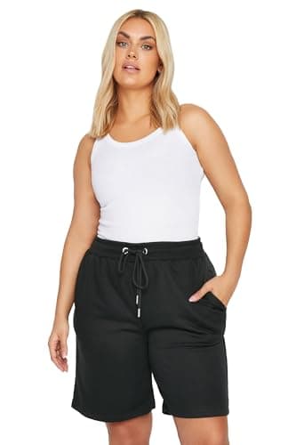 Image of Yours Curve Jogger Shorts - Women's - Plus Size Curve Black