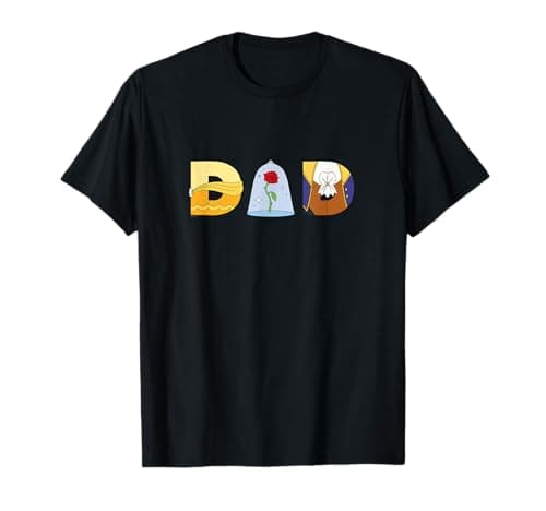 Image of Disney Beauty and the Beast Belle Father's Day Birthday Dad T-Shirt