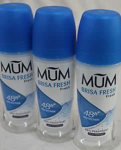 Image of Mum Roll On Deodorant Three Bottles (Brisa Fresh (formerly Cool Blue))