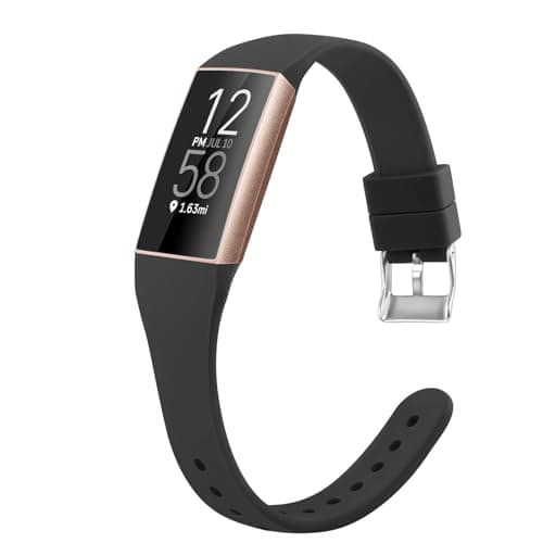 Image of AMCC Slim Soft Silicone Replacement Band for Fitbit Charge 3/4, Women/Men (Black)