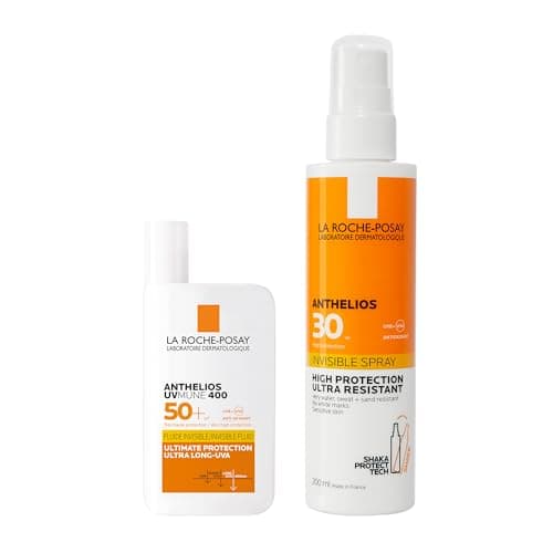 Image of Anthelios Spray Solaire Ultra Léger SPF30 200ml avec parfum + Anthelios UV Mune 400 invisible Fluid SPF50 sans parfum
