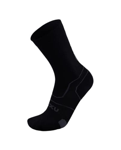 Image of 2XU Unisex VECTR CUSHION CREW SOCKS Black/Titanium S