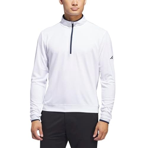 Image of adidas Men's Lightweight Half-Zip Top, white, L