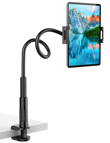 Image of FAPPEN Universal Adjustable Gooseneck Tablet Holder, Flexible Phone Stand for Bed Desk, 360° Rotatable, Compatible with iPad Tablets Smartphones Other 4.7"-12.9" Device