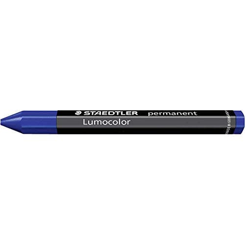 Image of STAEDTLER 236-3 Lumocolor Omnigraph Universal Permanent Marking Crayon - Blue (Pack of 12)