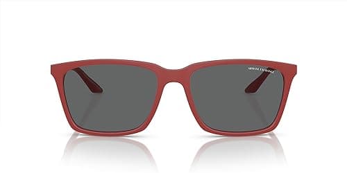 Image of A|X ARMANI EXCHANGE Rectangular Sunglasses Ax4138s for Men, Matte Red/Dark Grey, 57 mm