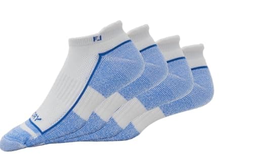 Image of FootJoy ProDry Men's Roll-Top Socks, White/Royal Blue, 7-12