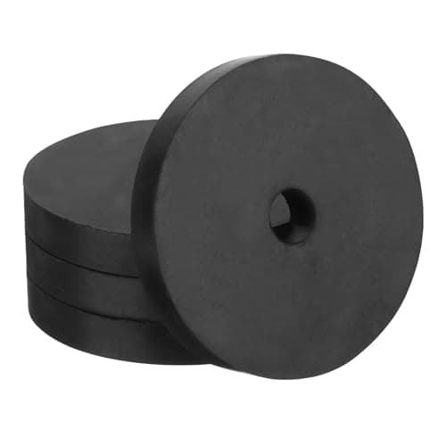 Image of PATIKIL Vibration Isolation Washer 2.8" OD 0.5" ID 0.4" Thick, 4 Pack Rubber Round Anti Mechanical Damping Feet Pads, Black