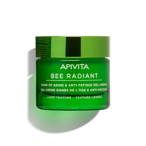 Image of Apivita Bee Radiant Signs of Aging & Anti-Fatigue Face Gel-Cream 50ml - Light Texture - Antiwrinkle Moisturizer With Propolis & White Peony - Fights Wrinkles & Boosts Brightness - Non Comedogenic